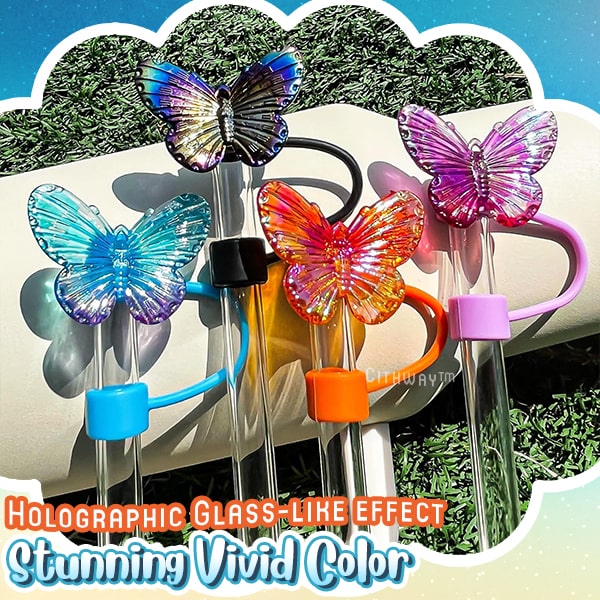 Cithway™ Dazzling Butterfly Dust-Proof Straw Cover Cap