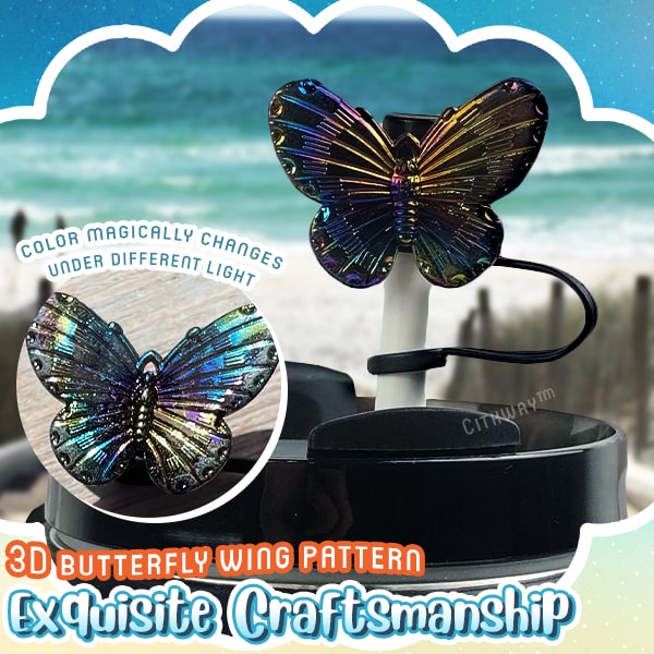 Cithway™ Dazzling Butterfly Dust-Proof Straw Cover Cap