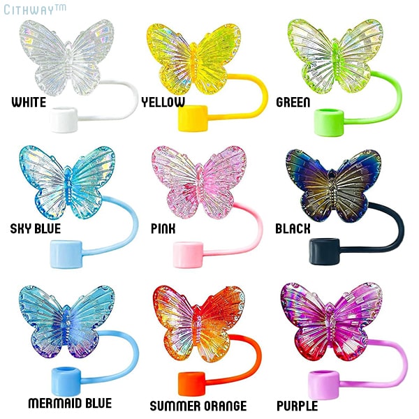 Cithway™ Dazzling Butterfly Dust-Proof Straw Cover Cap